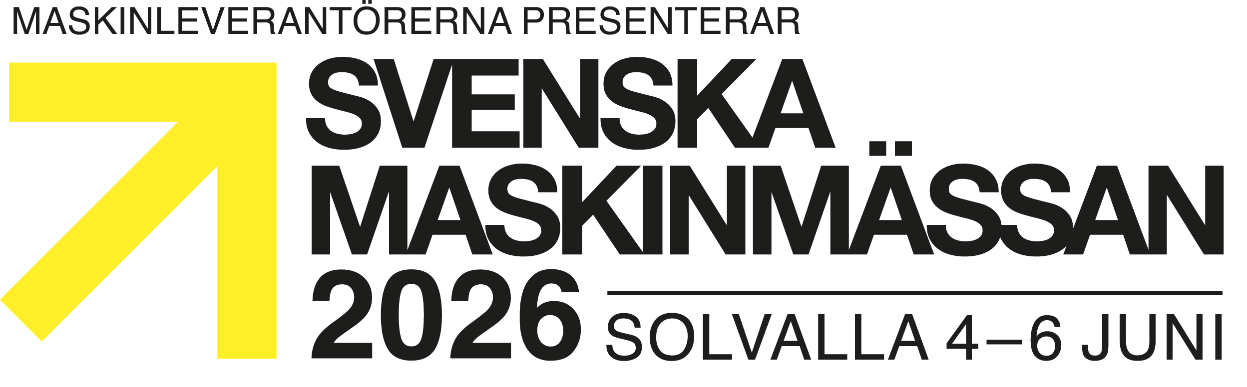 Svenska Maskinmässan 2026 i Solvalla 4–6 juni